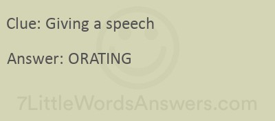 give a speech crossword clue 6